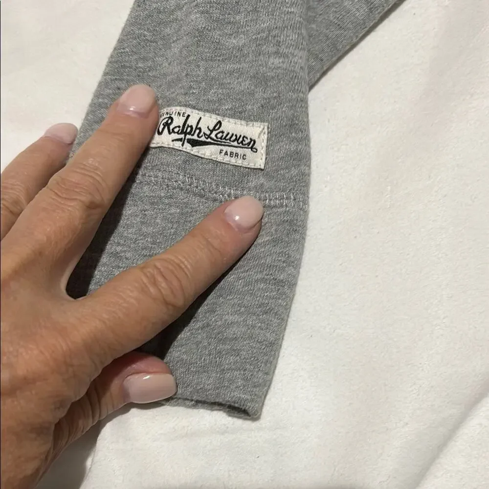 Ralph Lauren S 7 Gray Peplum sweatshirt jacket hook/eye closure euc worn once